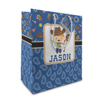 Blue Western Medium Gift Bag (Personalized)