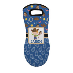 Blue Western Neoprene Oven Mitt w/ Name or Text