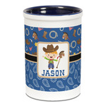 Blue Western Ceramic Pencil Holders - Blue