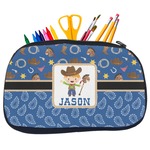 Blue Western Neoprene Pencil Case - Medium w/ Name or Text