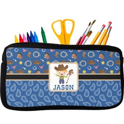 Blue Western Neoprene Pencil Case (Personalized)