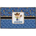 Blue Western Door Mat - 60"x36" (Personalized)