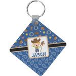 Blue Western Diamond Plastic Keychain w/ Name or Text