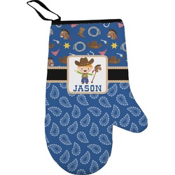 Blue Western Right Oven Mitt (Personalized)
