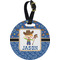 Blue Western Personalized Round Luggage Tag