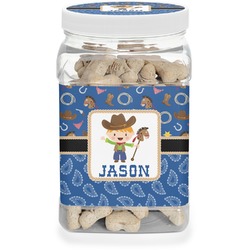 Blue Western Dog Treat Jar (Personalized)