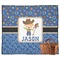 Blue Western Picnic Blanket - Flat - With Basket