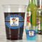 Blue Western Plastic Shot Glasses - In Context