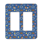 Blue Western Rocker Style Light Switch Cover - Two Switch