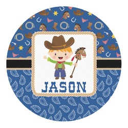 Blue Western Round Decal - Large (Personalized)