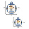 Blue Western Round Pet ID Tag - Large - Comparison Scale