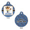 Blue Western Round Pet Tag - Front & Back