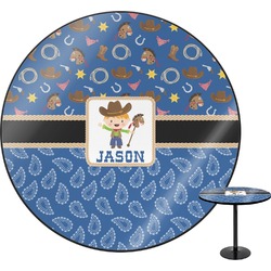 Blue Western Round Table - 24" (Personalized)