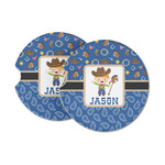 Blue Western Sandstone Car Coasters (Personalized)