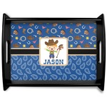 Blue Western Black Wooden Tray - Large (Personalized)