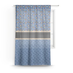 Blue Western Sheer Curtain - 50"x84"