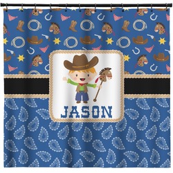 Blue Western Shower Curtain (Personalized)