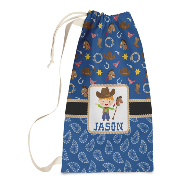 Custom Blue Western Laundry Bags - Small (Personalized)