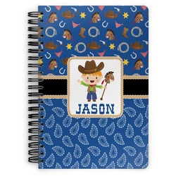 Blue Western Spiral Notebook - 7x10 w/ Name or Text