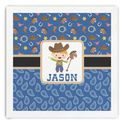 Blue Western Paper Dinner Napkins (Personalized)