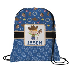 Blue Western Drawstring Backpack - Medium (Personalized)