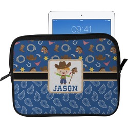 Blue Western Tablet Case / Sleeve - Large (Personalized)