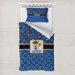 Blue Western Toddler Bedding Set - With Pillowcase (Personalized)