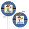 Blue Western White Plastic 5.5" Stir Stick - Double Sided - Round - Front & Back