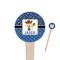 Blue Western Wooden 4" Food Pick - Round - Closeup