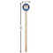 Blue Western Wooden 7.5" Stir Stick - Round - Dimensions