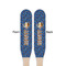 Blue Western Wooden Food Pick - Paddle - Double Sided - Front & Back