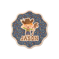 Blue Western Genuine Maple or Cherry Wood Sticker (Personalized)