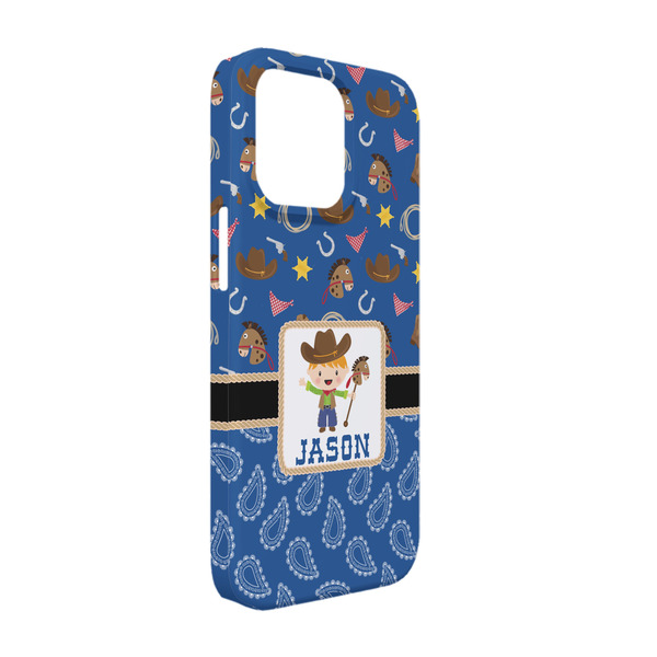 Custom Blue Western iPhone Case - Plastic - iPhone 13 Pro (Personalized)