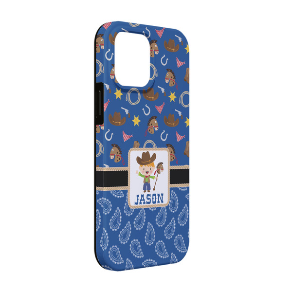 Custom Blue Western iPhone Case - Rubber Lined - iPhone 13 Pro (Personalized)