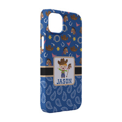 Blue Western iPhone Case - Plastic - iPhone 14 (Personalized)