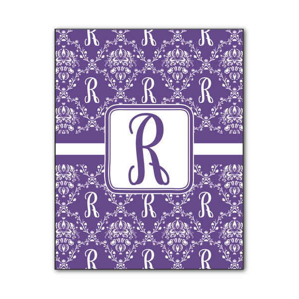 Custom Initial Damask Wood Print - 11x14