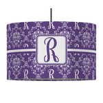 Initial Damask 12" Drum Pendant Lamp - Fabric