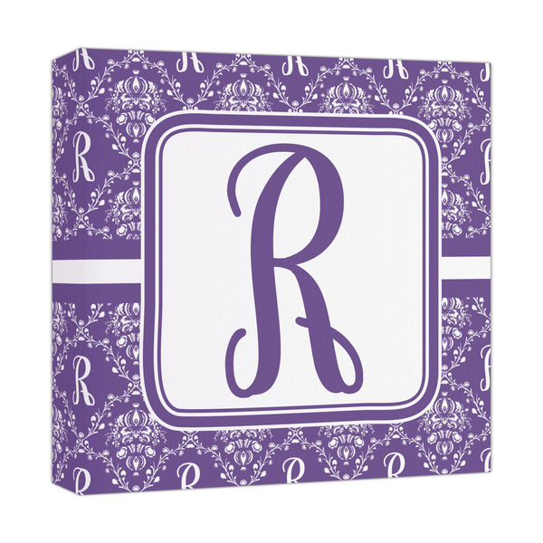 Custom Initial Damask Canvas Print - 12x12