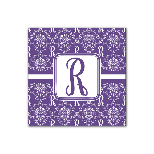 Custom Initial Damask Wood Print - 12x12