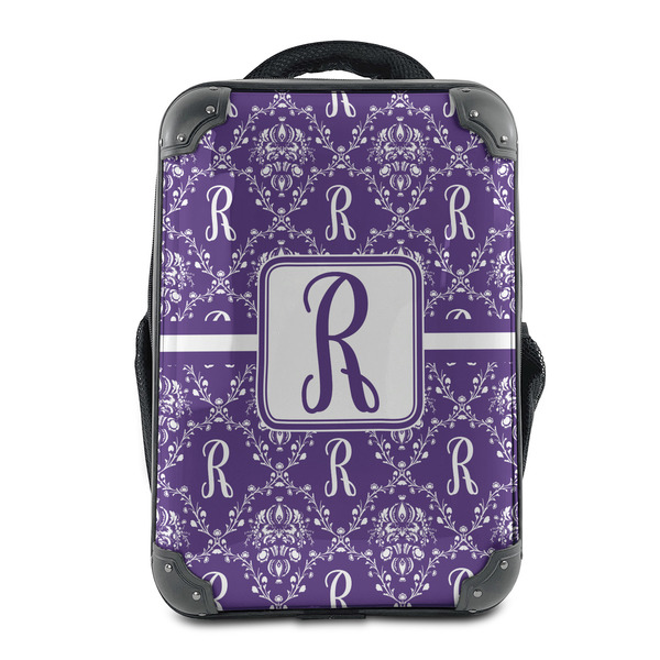 Custom Initial Damask 15" Hard Shell Backpack