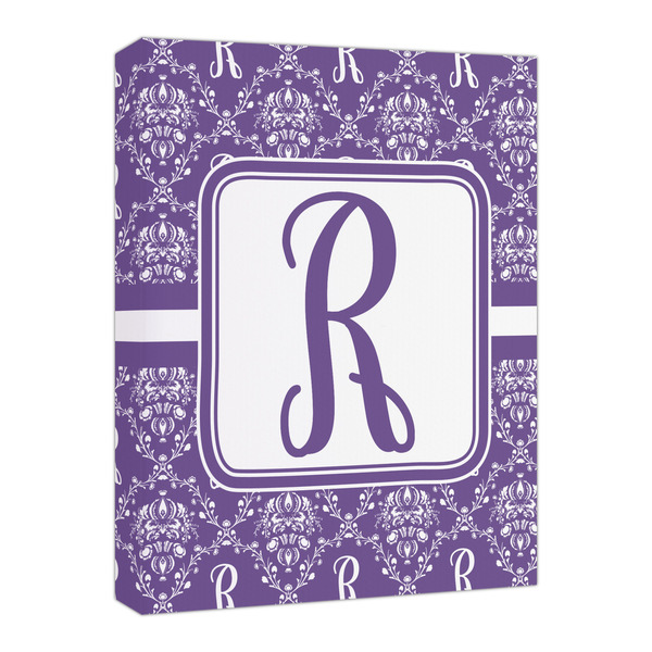 Custom Initial Damask Canvas Print - 16x20