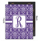 Initial Damask 16x20 Wood Print - Front & Back View