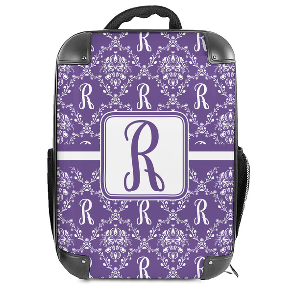 Custom Initial Damask 18" Hard Shell Backpack