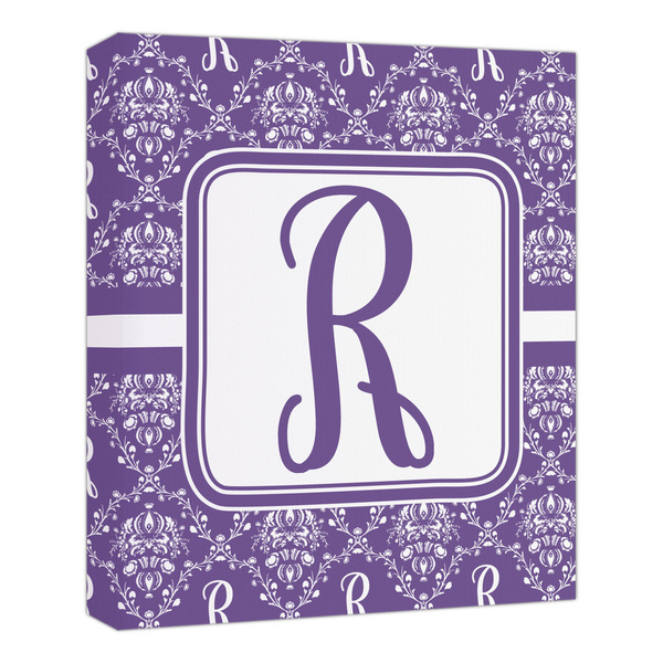 Custom Initial Damask Canvas Print - 20x24