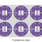 Initial Damask 3" Multipurpose Round Labels - Sheet