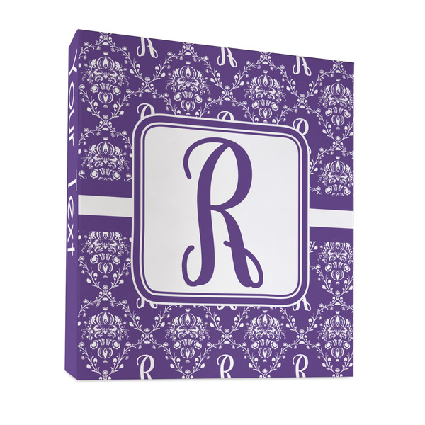 Custom Initial Damask 3 Ring Binder - Full Wrap - 1"