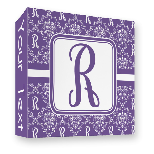 Custom Initial Damask 3 Ring Binder - Full Wrap - 3"