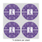 Initial Damask 4" Multipurpose Round Labels - Sheet