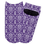 Initial Damask Adult Ankle Socks