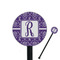 Initial Damask Black Plastic 5.5" Stir Stick - Round - Closeup